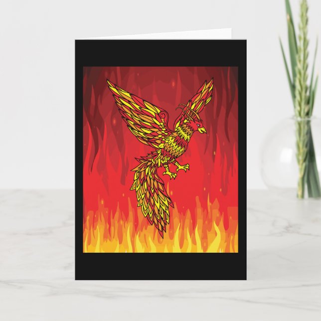 Från brand och flamma Phoenix Bird Kort (Framsida)