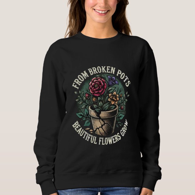Från brutna pots vackra blommor odla Emo T Shirt (Framsida)