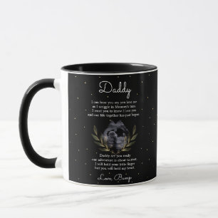 Från Bump till Pappa-meddelande Guld Löv Black Mugg