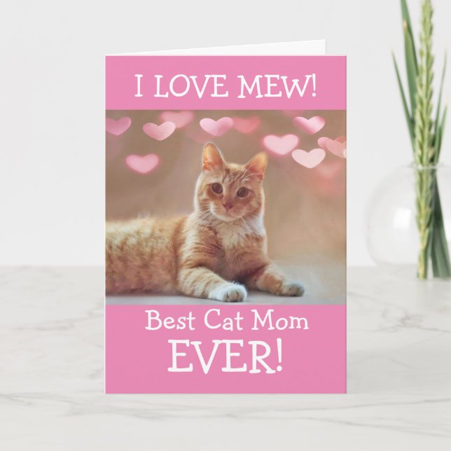 Från Cat Cute Anpassningsbar Mors dag Helgkort (Framsida)
