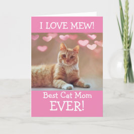 Från Cat Cute Anpassningsbar Mors dag Helgkort