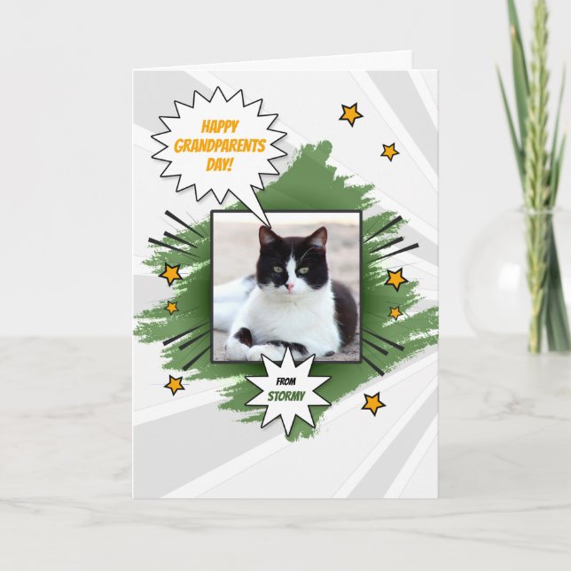 från Cat Grandföräldrar Day med Pets Foto Kort (Framsida)