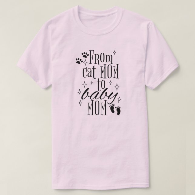 Från Cat Mamma till Baby Mamma Shirt, Gravid Revea T Shirt (Design framsida)