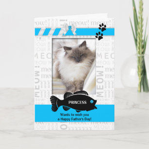 från Cat Roligt Fars dag Blue Pet Photo Card Kort