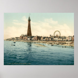 Från centralpir Blackpool, England Poster