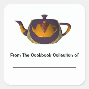 Från Cookbook Collection of Bookplate Fyrkantigt Klistermärke