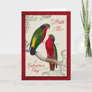 från Couple Valentine Day Lorikeet Parrots Helgkort