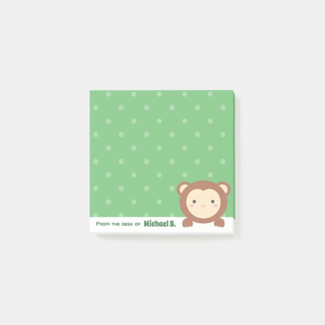 Från Cute Kawaii Tecknad Monkey Desk Post-it Block (Framsida)