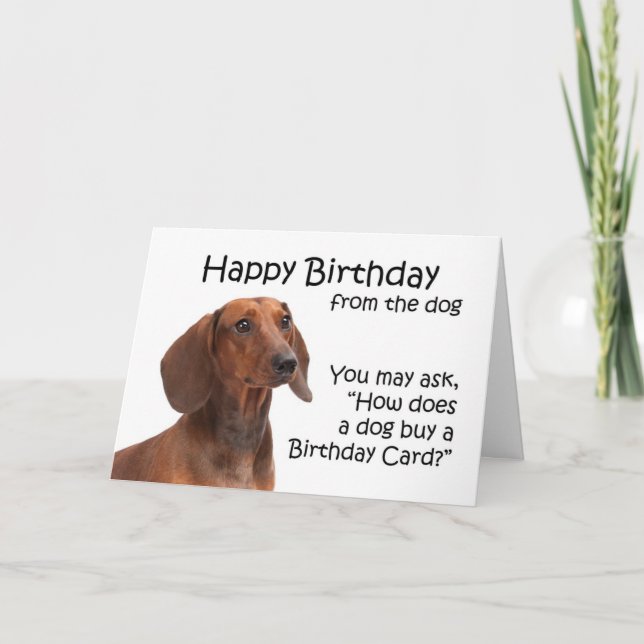 Från Dachshund Birthday Card Kort (Framsida)