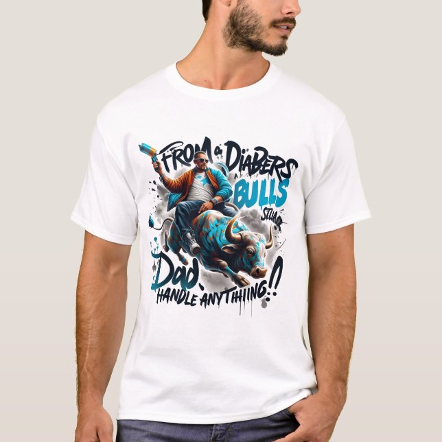 Från dagstidningar till Bull Pappa Handle Allt T-S T Shirt (Framsida)