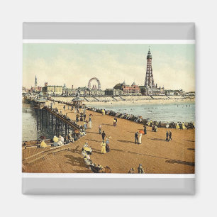 Från den norr pir Blackpool, England vintage Magnet