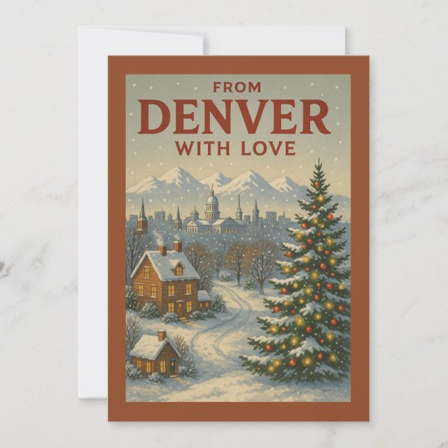 Från Denver med Kärlek Flat Helgdag Card Julkort (Framsida)