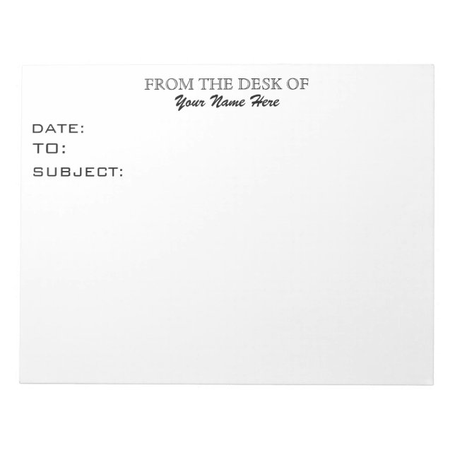 FRÅN DESK OF ANTECKNINGSBLOCK (Framsida)