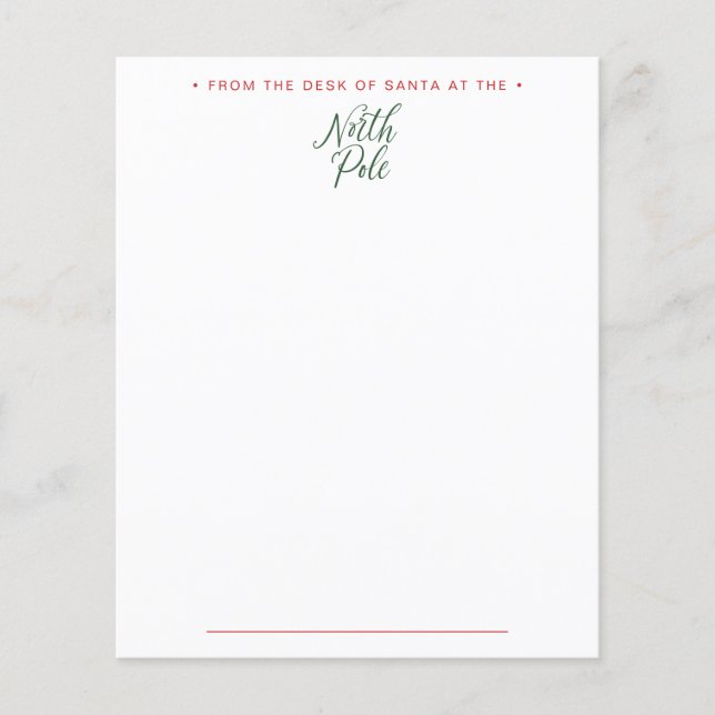 Från Desk of Brev från Santa Letterhead (Framsida)