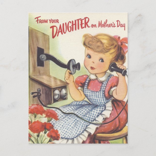 Från din dotter på Mors dag Vykort (Framsida)