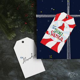 Från din hemliga Santa Candy Swirl-Roligt Retro Presentetikett