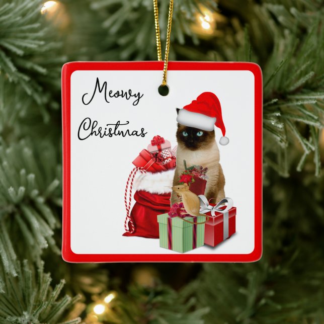 Från din katt Siamesisk Meowy julgransprydnad Keramik (Träd)