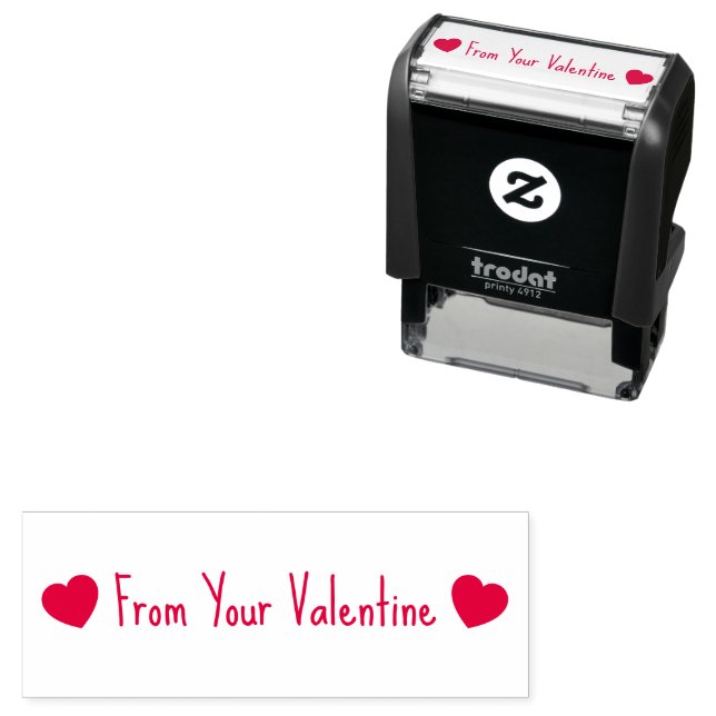 Från din valentin med 2 hjärtan textmall självfärgande stämpel (In Situ)