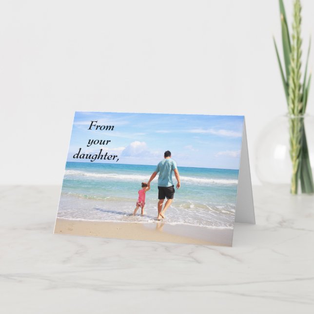 Från ditt dotterkort Lycklig Fars dag Kort (Framsida)