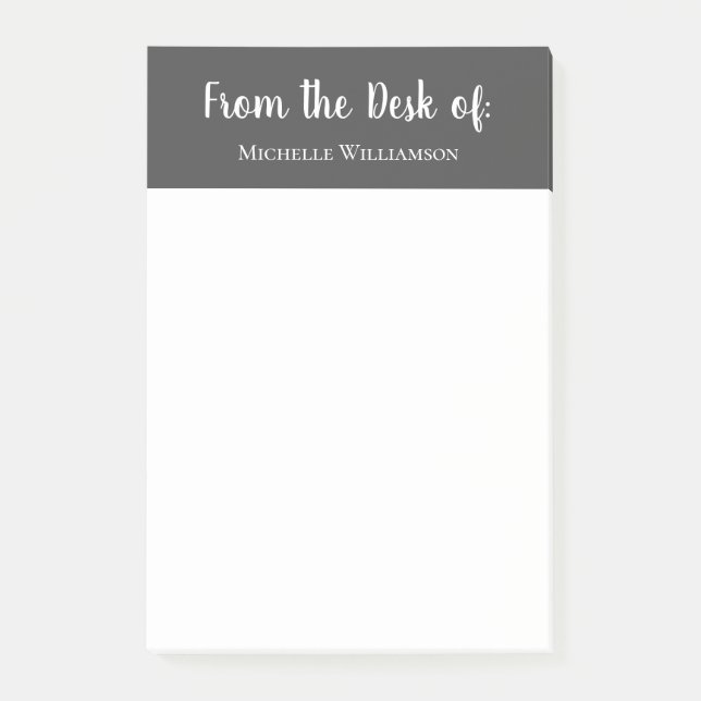 Från Elegant Typography Simple Grått Post-it Block (Framsida)