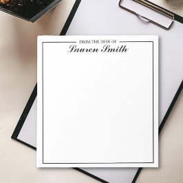 Från Elegantens skrivbord med minimalistiskt svart Anteckningsblock