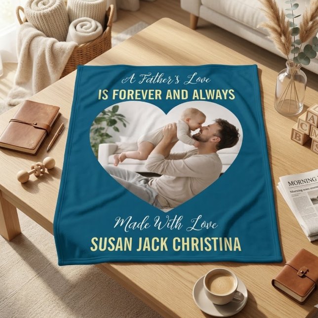 Från en faders kärlek Personlig foto  Fleecefilt (From a Father’s Love Personalized Photo Fleece Blanket)