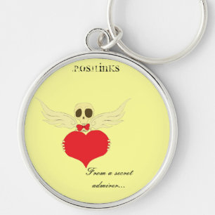 Från en hemlig beundrare… keychain vid rund silverfärgad nyckelring