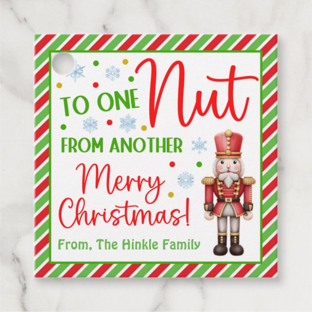 Från en Nöt till en annan Nutcracker-jul Gåvor Etiketter (Framsida)