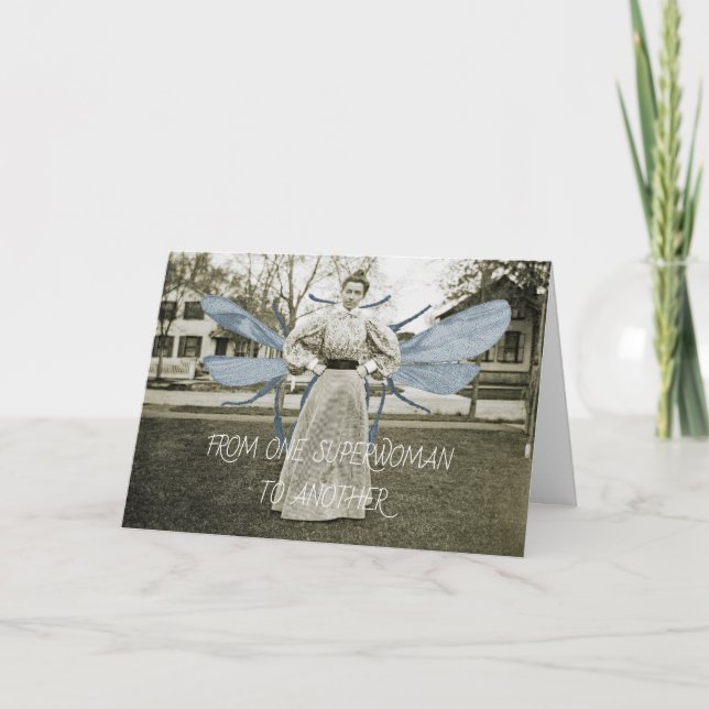 FRÅN EN SUPERWOMAN TILL EN ANNAN 1890 FLYING WOMAN KORT (Framsida)