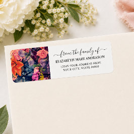 Från familjens begravningsminne Moody Floral Returadress Etikett