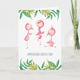 Från Flock Flamingo Tropical Birthday Kort