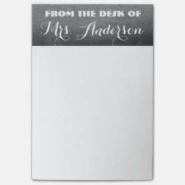 Från för svart tavlatypografi för skrivbord lärare post-it block