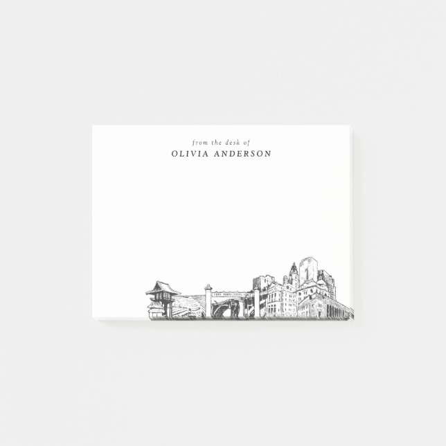 Från Fort Worth Skyline Personlig Post-it Block (Framsida)