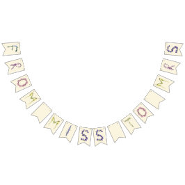 Från fröken till fru - boho blommig vimplar