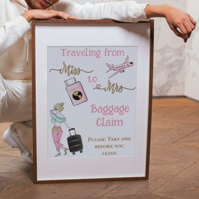 Från Fröken till Fru Bröllopsdusch Resa Minnesskyl Poster (Skapare uppladdad)