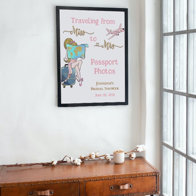 Från Fröken till Fru Bröllopsfest Resa Foto Skylt (Skapare uppladdad)