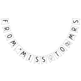 Från Fröken till Fru Resa Tematisk Bröllopsfest Vimplar