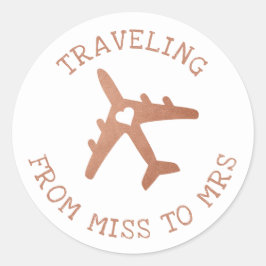 Från fru till fru Bröllsdusch Sistminutenpresent f Runt Klistermärke