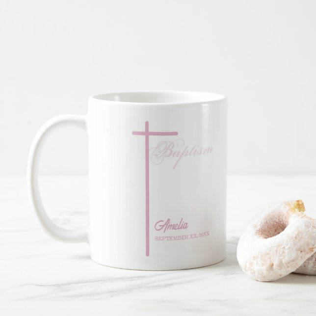 Från Godmor på Baptism of Girl Personlig Kaffemugg (Med munk)