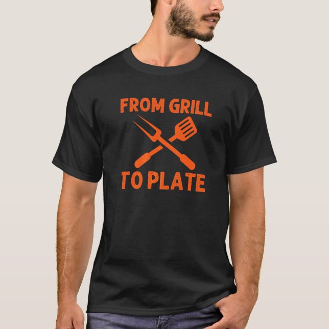 Från grill till plåt Hjort Kött för middagsmeatari T Shirt (Framsida)