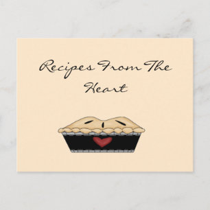 Från Heart Paj Recept Card Vykort