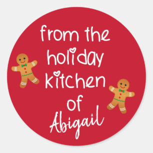 Från Helgdag Kitchen... Gingerbröd jul Runt Klistermärke