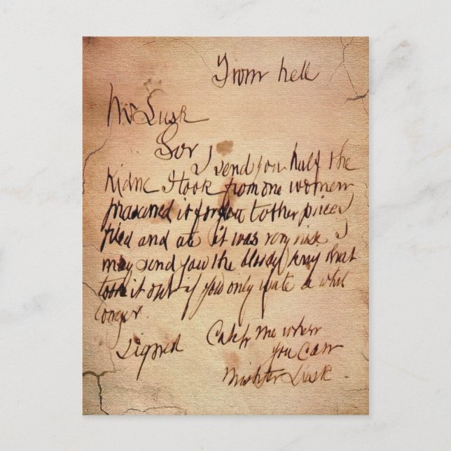 Från helvetet Brev Vykort (Framsida)