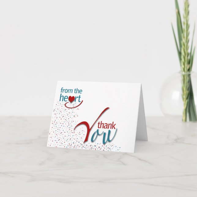 Från hjärtat tack! tack kort (Framsida)
