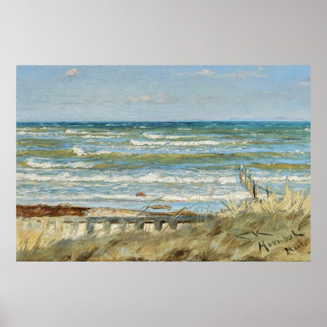 Från Hornbæk-stranden, PS Kroyer Poster (Framsidan)