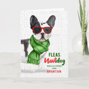Från Hund Boston Terrier Fleas NaviDOG Helgkort