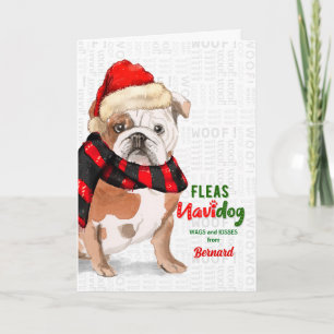 från Hund Bulldog Fleas NaviDOG-Helgdag Card Helgkort