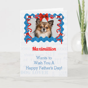 Från Hund på Fars dag i blått och rött Kort