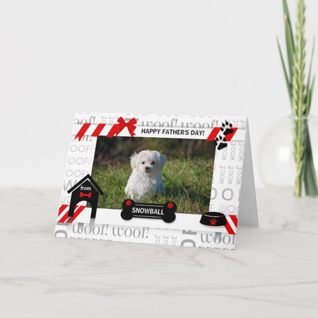 från Hund Red Fars dag Horz Pet Photo Card Kort (Framsida)