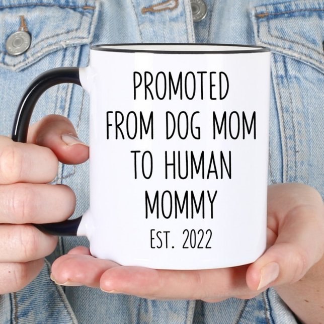 Från hundmamma till riktig mamma Graviditet Mugg (Skapare uppladdad)